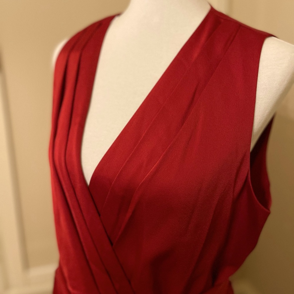 Ted Baker silk red midi dress